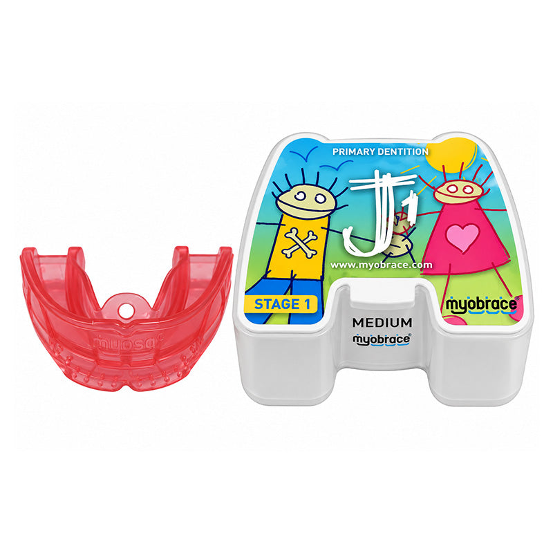 Myobrace Juniors trainer appliance from Myofunctional Research Co. designed for orthodontic correction and oral health support.