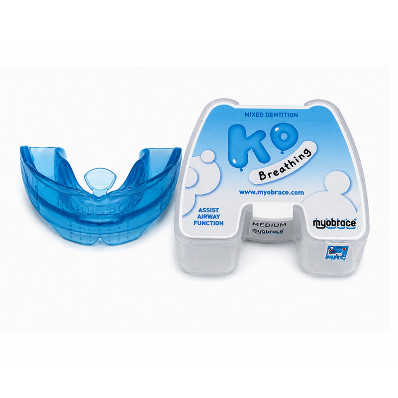 Myobrace Stage Zero K0 trainer appliance for kids, shown in a natural view, used for orthodontic myofunctional therapy.