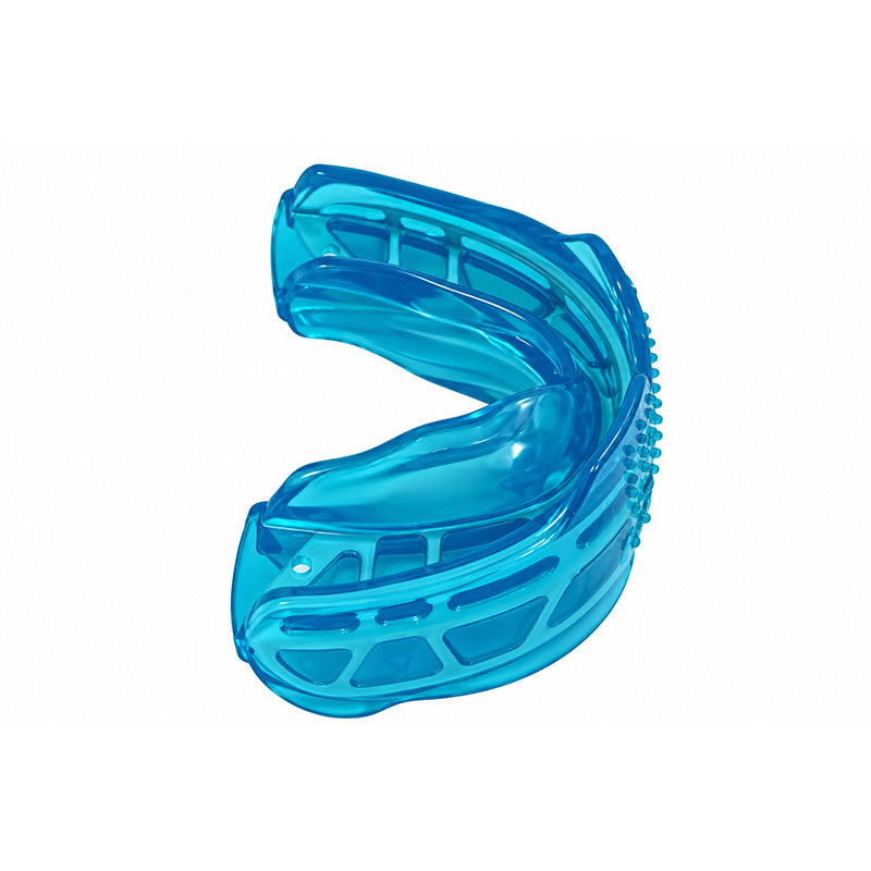 Myofunctional Research Co. MRC Myobrace for Kids K2 trainer appliance, showing a blue orthodontic splint for children's dental health.