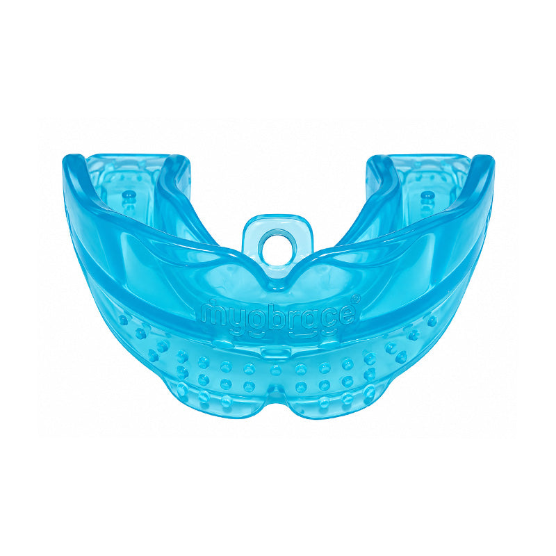 MRC Myobrace for Teens trainer appliance from Myofunctional Research Co., showing a clear mouthguard-style orthodontic device.