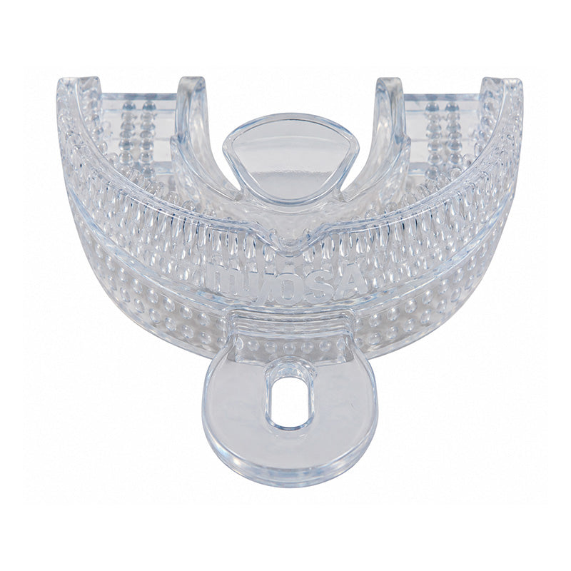 Clear Myotalea Myochew trainer appliance by Myofunctional Research Co. designed for orthodontic and myofunctional therapy.