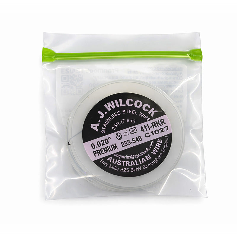 A. J. Wilcock AJW Premium Purple Wire 25 ft, Australian craft wire coiled on a spool in a close-up image.