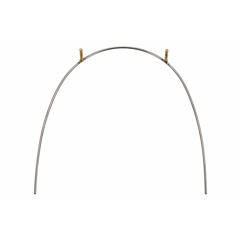 Stainless steel RF SS brass posted preformed wires by Rabbit Force, showing their detailed construction and metallic finish.