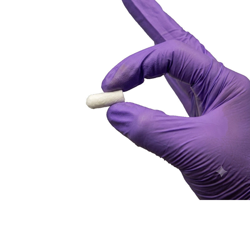 Sterile resorbable collagen sponge plug by Cologenesis Healthcare, showing a white collagen membrane for medical use.