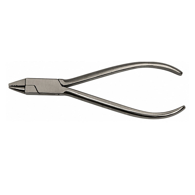 Shree Orthodontics light wire and bird beak plier with grooved short jaws for precise wire work in dental procedures.