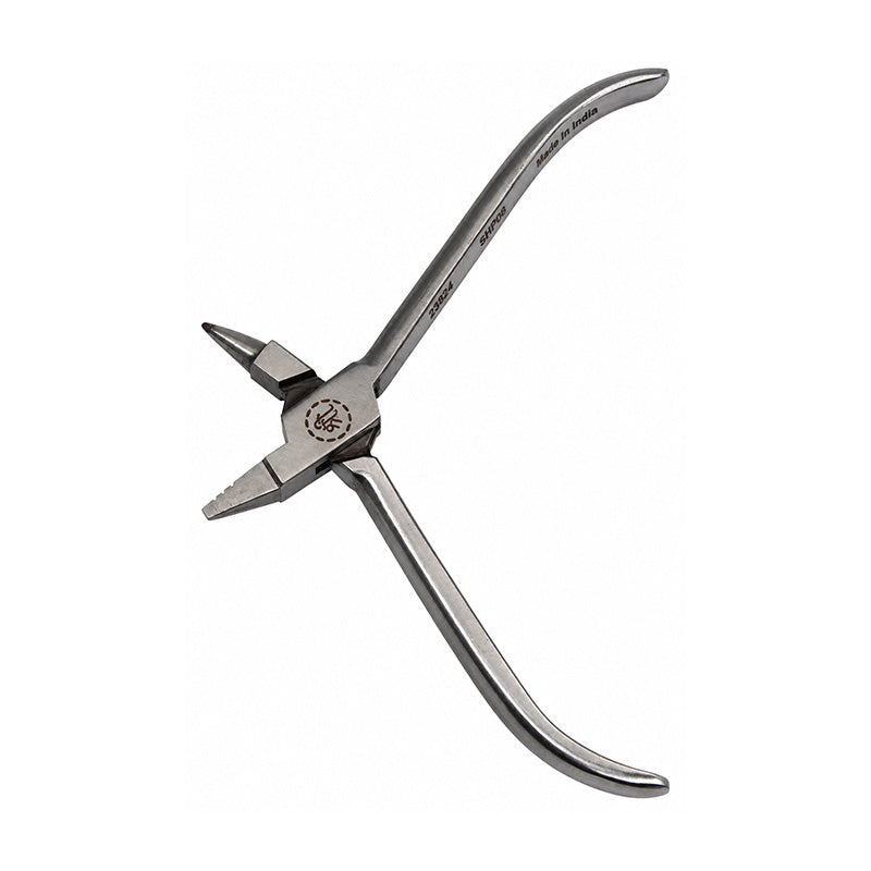 Shree Light Wire & Bird Beak Plier with grooves, short size, used for orthodontic wire manipulation, by Shree Orthodontics