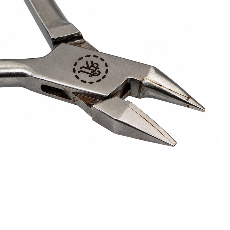 Shree Orthodontics light wire and bird beak plier with TC, no grooves, featuring a sleek design for precise wire work.