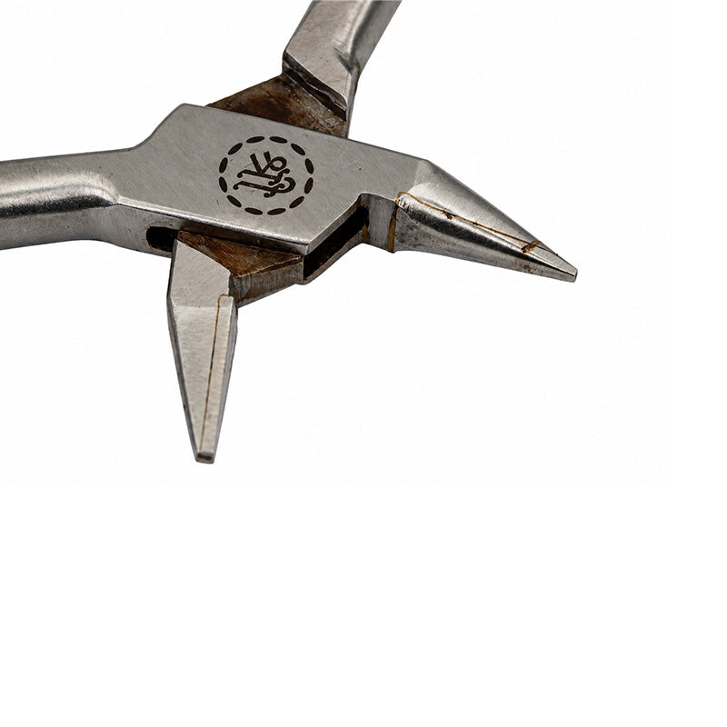 Shree Orthodontics light wire and bird beak plier with TC, no grooves, for precise orthodontic wire handling and adjustments.