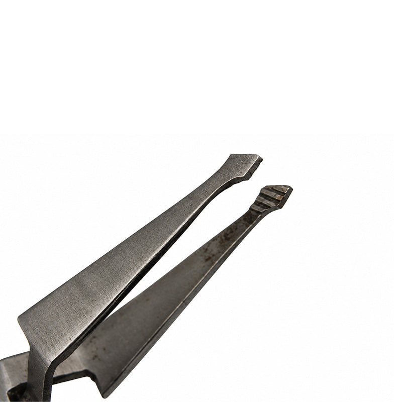 Shree Bracket Holder anterior square tips forceps from Shree Orthodontics, showcasing precision orthodontic instrument with square tips.