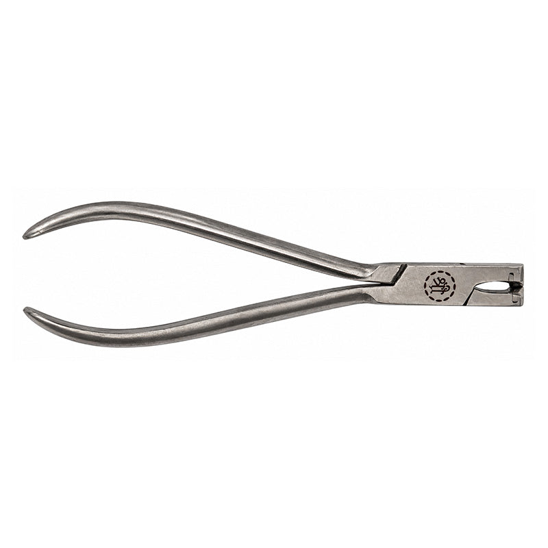 Shree Orthodontics distal end cutter with safety hold, featuring precision cutting blades for orthodontic wire and bracket removal.