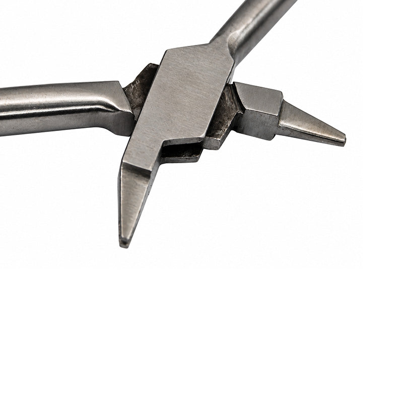 Shree Crimpable Hook Plier from Shree Orthodontics, a utility and specialty tool used for orthodontic work, shown in a close-up view.