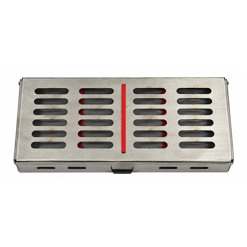 Shree Instrument sterilization cassette with secure locking mechanism, designed for dental sterilization by Shree Orthodontics.
