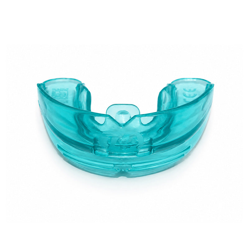 Myofunctional Research Co. T4A Phase 1 Medium Blue MRC Trainer for dental alignment, showing the blue appliance designed for orthodontic use.