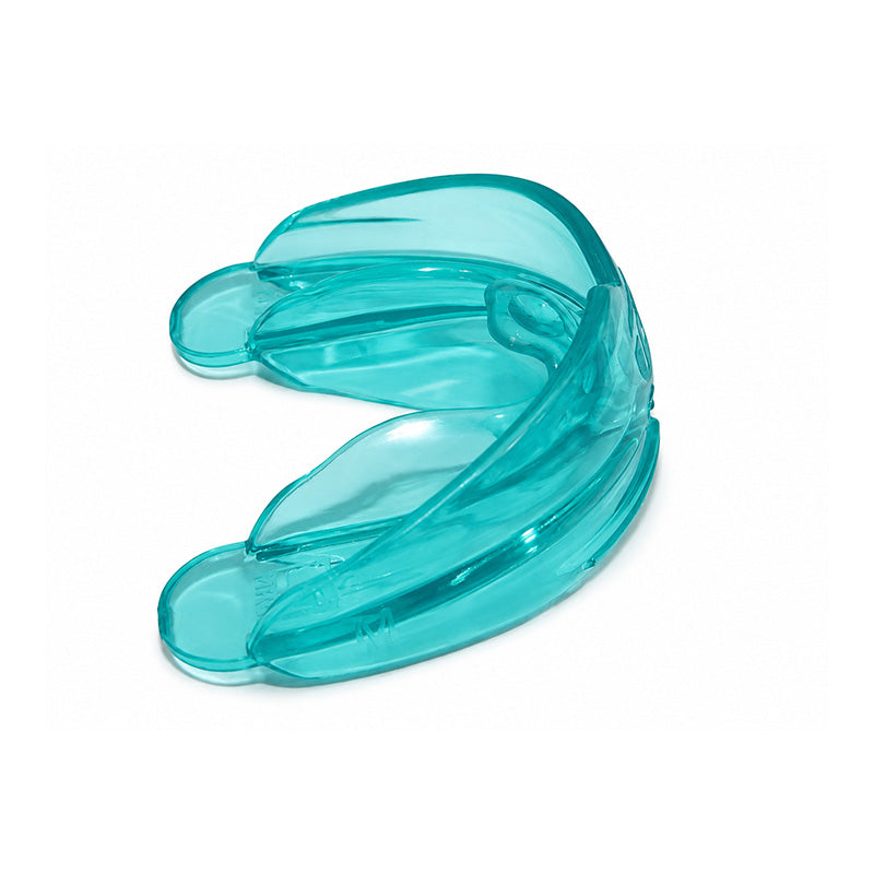 Medium blue T4A Phase 1 MRC Trainer for dental alignment by Myofunctional Research Co. Appliance used for orthodontic therapy.