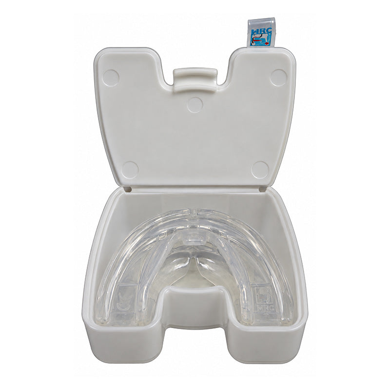 Myofunctional Research Co. TMJ-MBV appliance for mouth breathers and snorers, designed as a trainer appliance for improved oral health.
