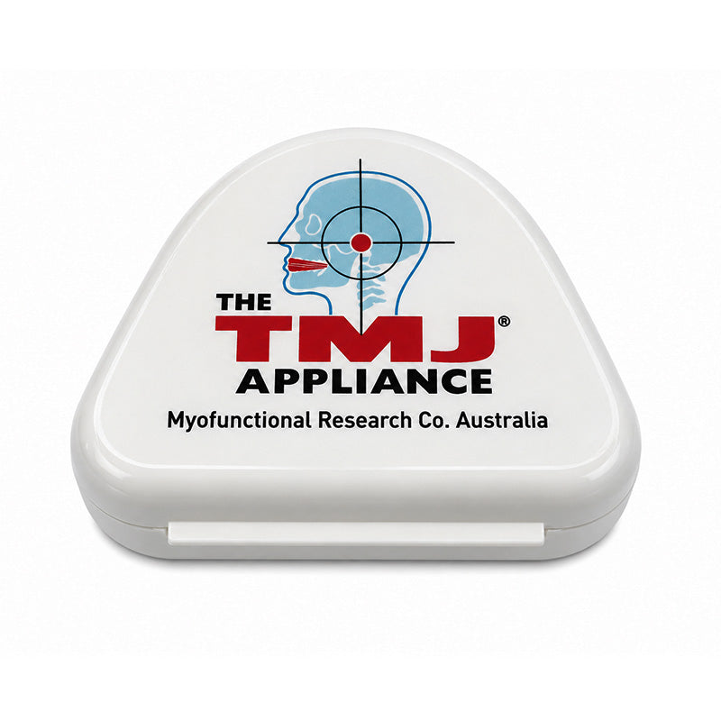 Clear MRC Trainer TMJ Appliance by Myofunctional Research Co. designed for jaw alignment and TMJ pain relief.