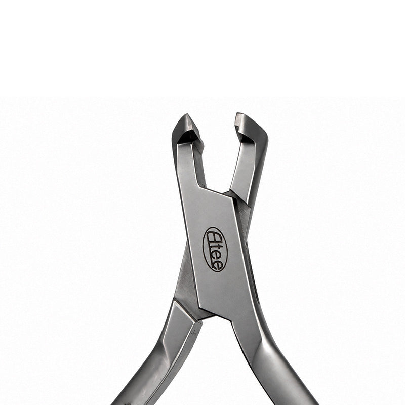 Eltee Distal End Cutter with black handle and precision cutting blades, shown in close-up view.