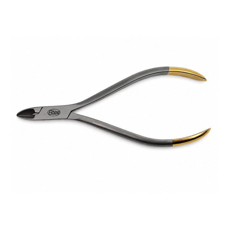 Eltee Ligature Cutter Small, medical-grade surgical scissors with sharp blades for precise cutting, shown on a white background.