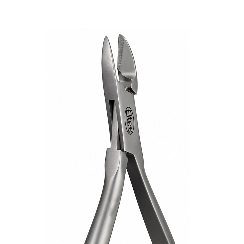 Eltee Ligature Cutter Small, a compact surgical scissors tool with sharp blades and ergonomic handle for precise cutting.