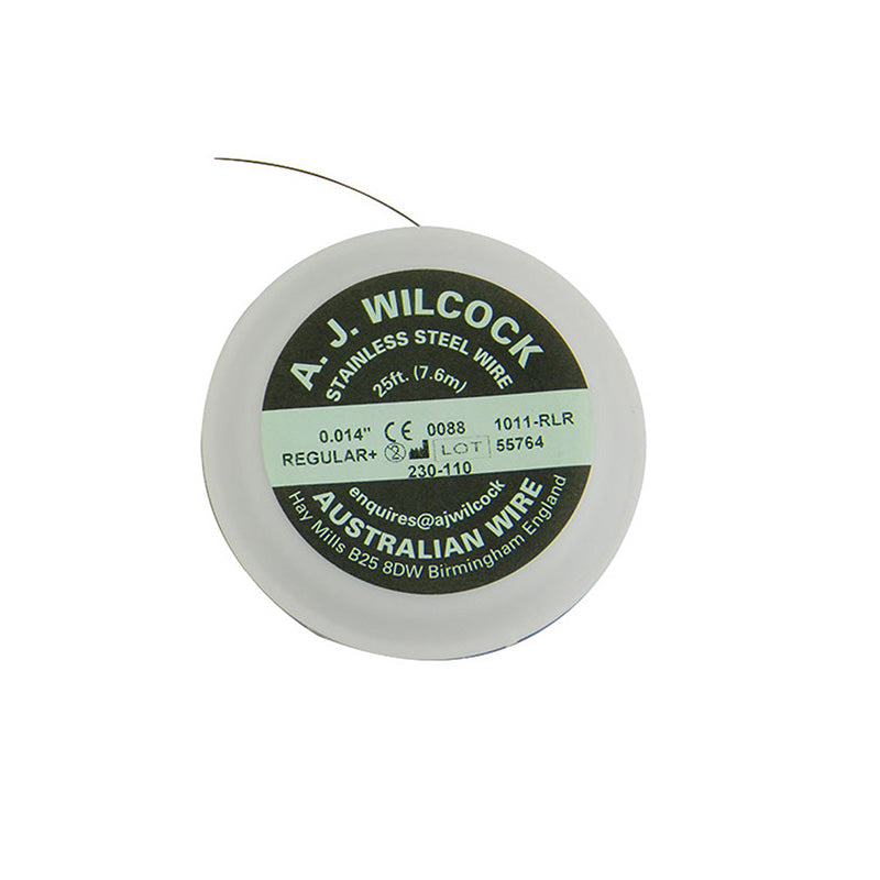 Green AJ Wilcock AJW Regular Plus Australian wire 25 ft, 25-foot long coil of flexible electrical wire on a spool.