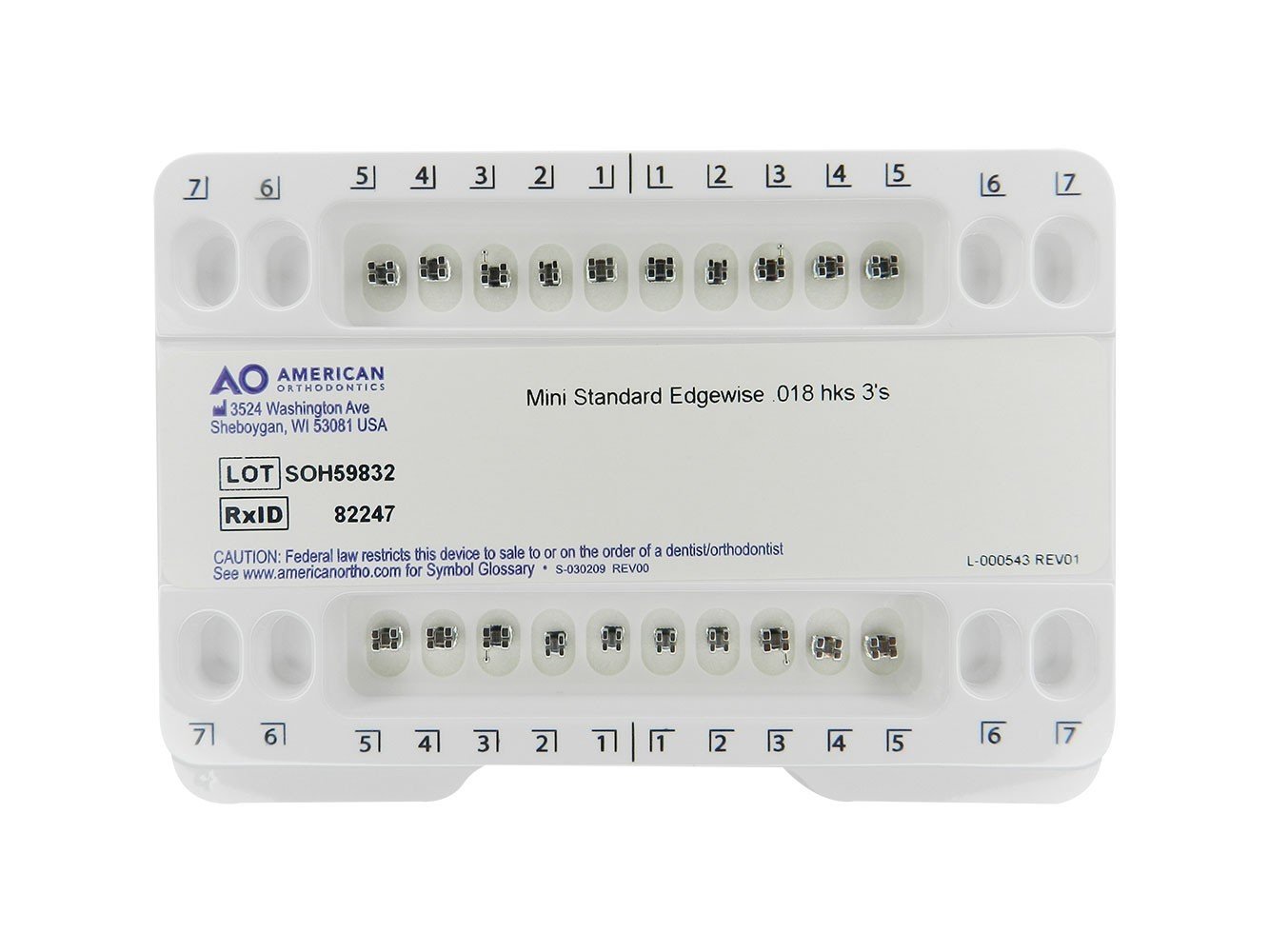 AO Mini Master Standard Edgewise Brackets - Libral Traders