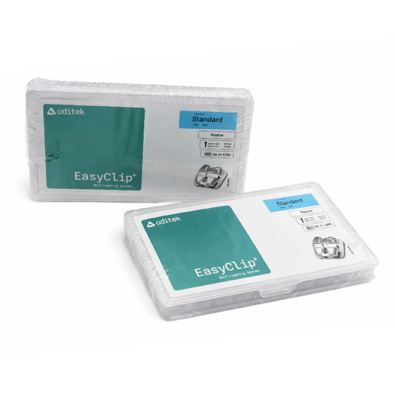 Aditek Easyclip Wire and SL Brackets (SLB) Combo Set for orthodontic treatment, including brackets, wire, and wire forms.