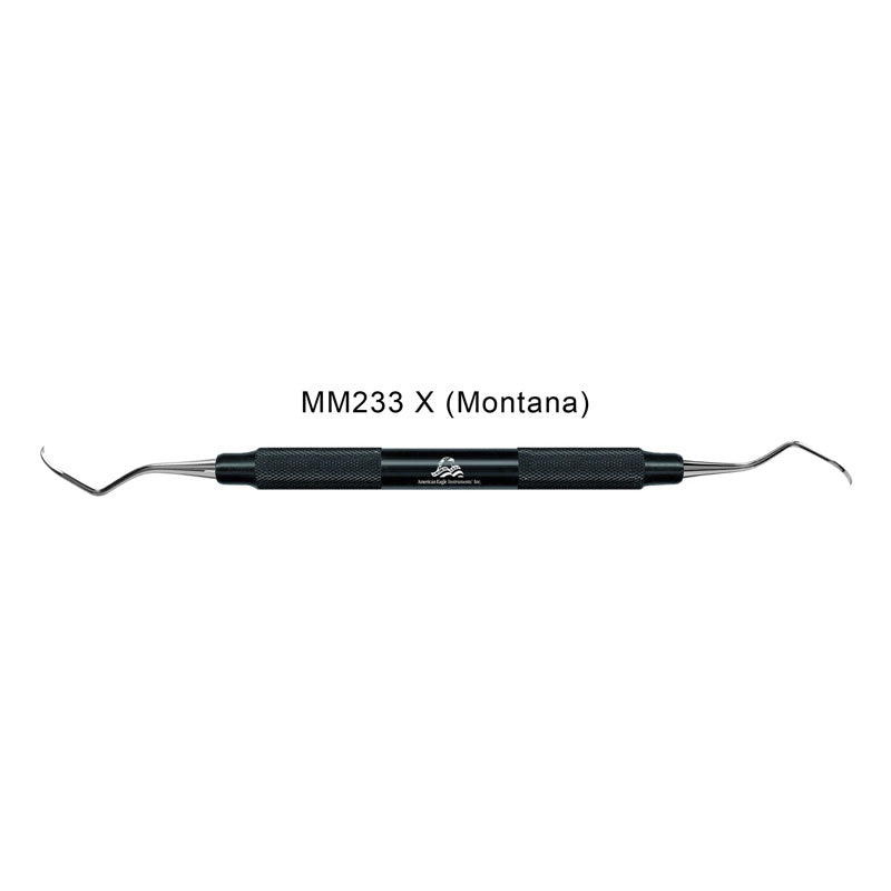 American Eagle Posterior Scaler M23 with Montana black resin handle, periodontal dental instrument for professional cleaning.