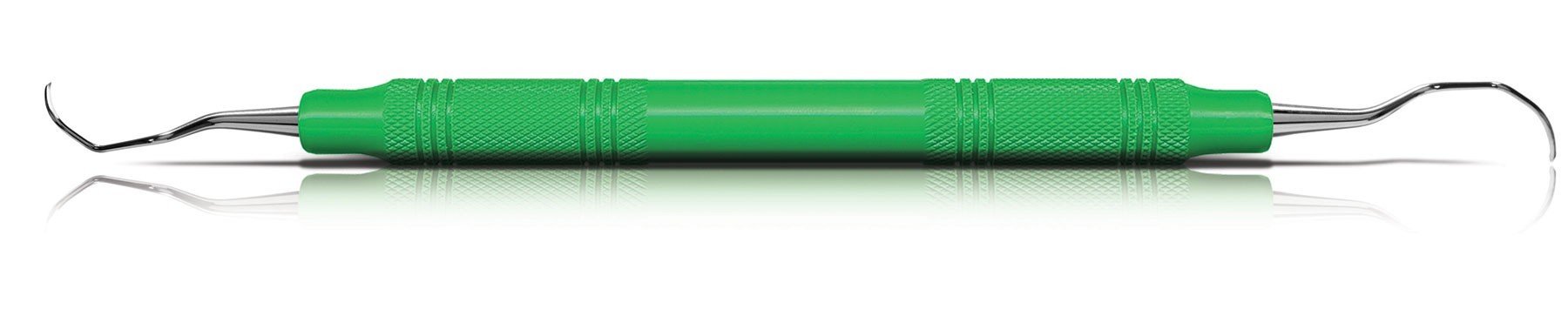 American Eagle periodontal implant instruments with green resin handles, designed for precise dental procedures.