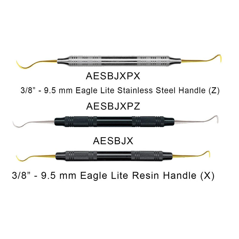 American Eagle Universal Blackjack Scalers with XP Technology for periodontal cleaning, featuring resin handle and black finish.
