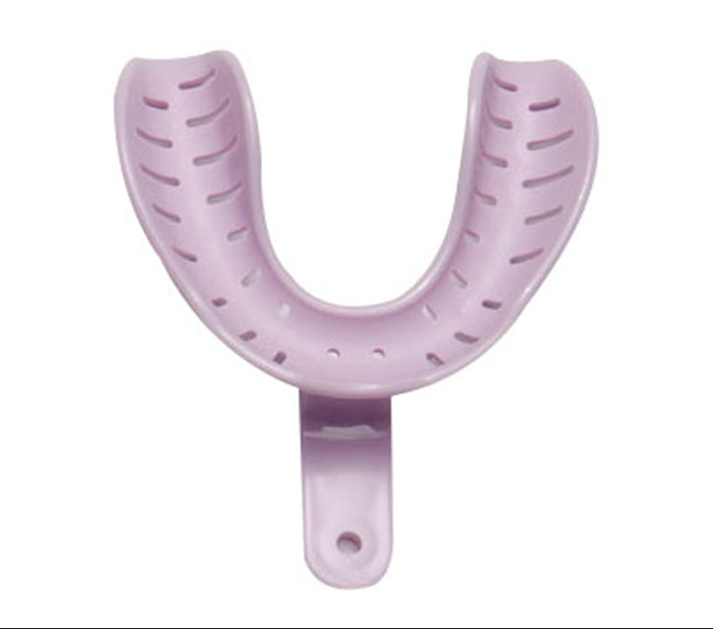 Asetek Innovations heat moldable impression tray for lower dentate arches, shown in a large size with tray material in the image.