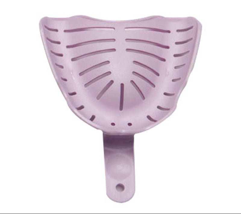 A set of large lower dentate Transform Heat Mouldable Impression Trays by Astek Innovations for dental impressions.