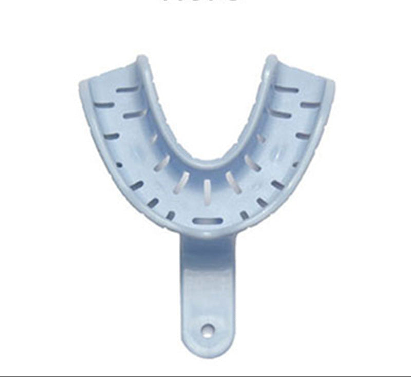 A set of Astek Innovations Transform Heat Mouldable Impression Trays for dentate lower teeth, including large size trays in a sealed pack.