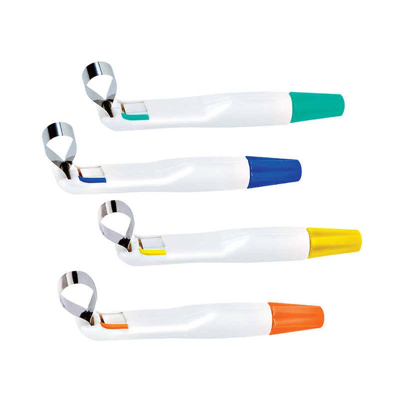 Set of 10 orange Astek Pro-Matrix Bands, 6mm curved wide dental matrix bands for restorative dental procedures.