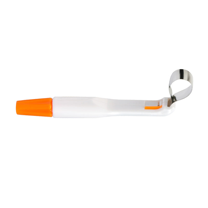 Asetek Innovations Pro-Matrix Bands for dental use, 6mm curved wide orange matrix bands in a pack of 10, suitable for dental procedures.