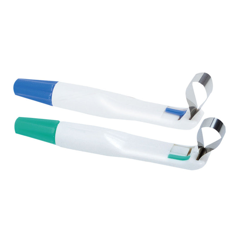 A set of 10 curved 6mm wide orange Astek Pro-Matrix Bands for dental matrix procedures, made by Astek Innovations.