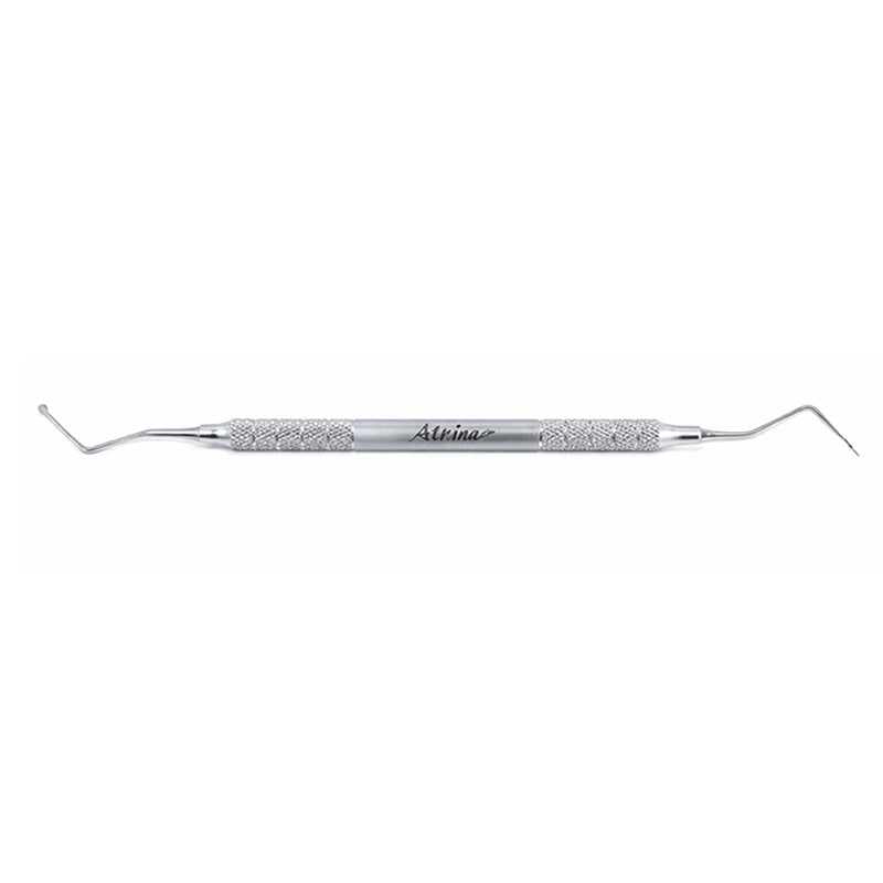 Atria Cord Packer CP-174 with serrated 90-degree tip, small tip for precise electrical cord packing and insulation work.