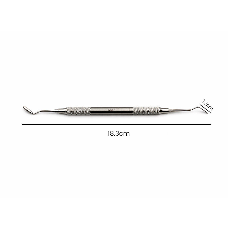 Atria Cord Packer Serrated CSI-1 with textured handle and serrated tip for secure cord packing, designed for precise dental work.
