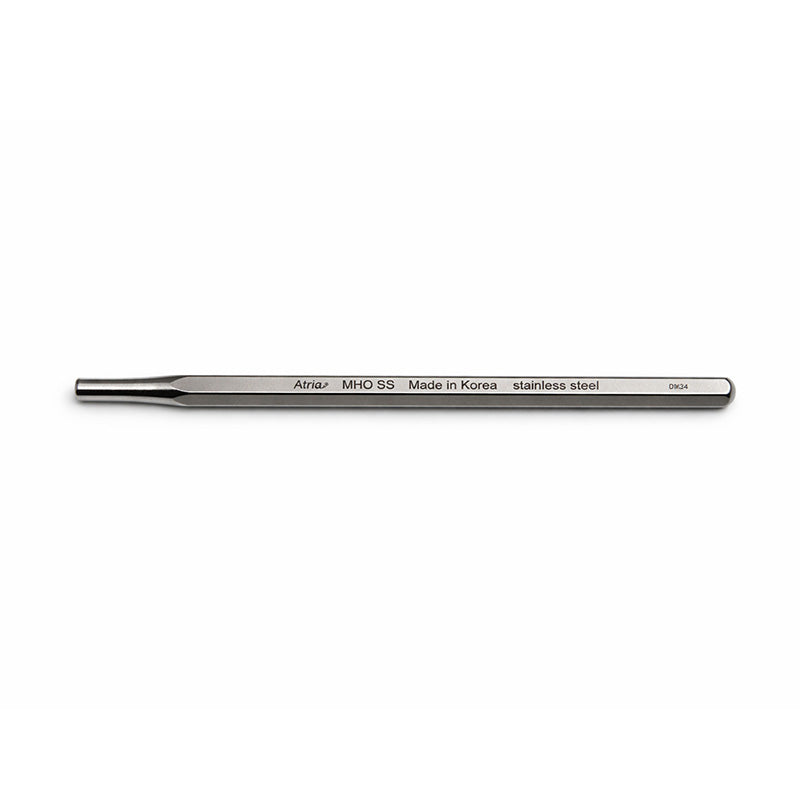 Atria stainless steel handle for mouth mirror, diagnostic dental tool with a hexagonal design, used in dental examinations.