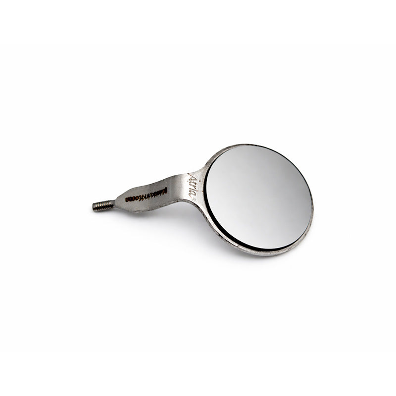 Atria double-sided diagnostic mouth mirror with autoclaveable handle, used for dental examinations and oral diagnostics.