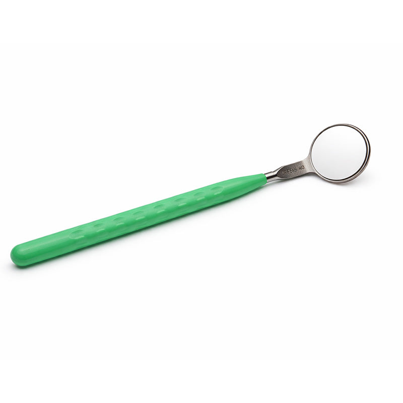 Atria double-sided diagnostic mouth mirror with autoclaveable handle, used for dental examinations and oral diagnostics.