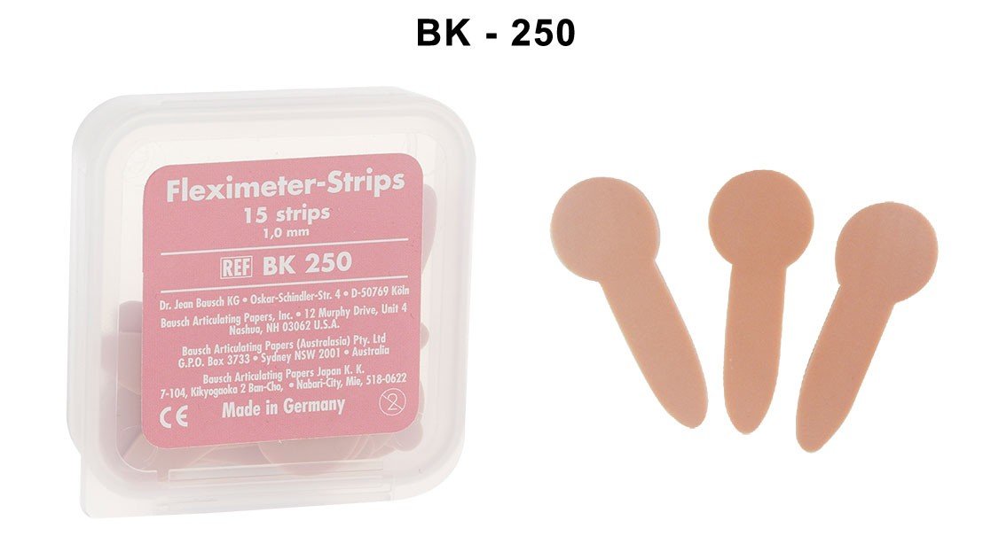 Bausch Fleximeter-Strips articulating paper flims for dental impressions, showing thin, flexible dental testing strips.