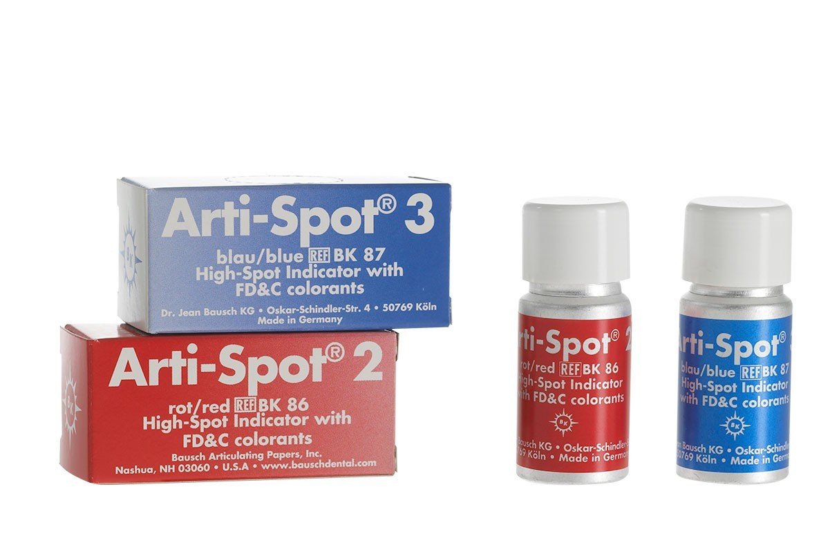 Bausch Arti Spot 15 ml articulating paper film for dental marking, shown in a close-up image.