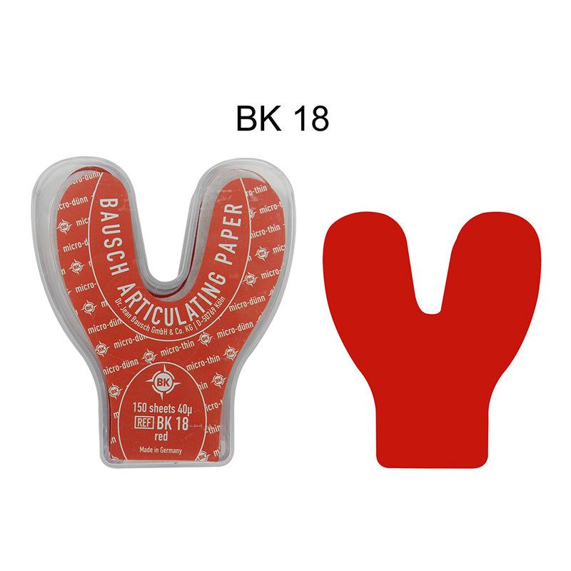 Bausch Arti-Check articulating paper, double-sided micro-thin 40µ, used for dental bite registration and occlusion checks.