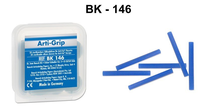Bausch Arti Grip Silicon Sleeves for articulating paper or film, shown in a close-up image featuring flexible, textured silicone material.