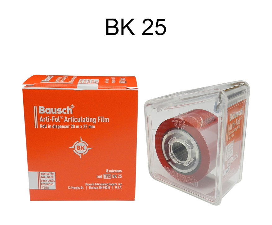 Bausch Arti-Fol Ultra Thin Articulating Paper, 8µ microns, showing the thin film used for dental bite registration.