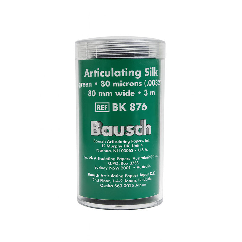 Bausch Articulating Silk 80µ Microns articulating paper flims for dental impressions, shown in the image.