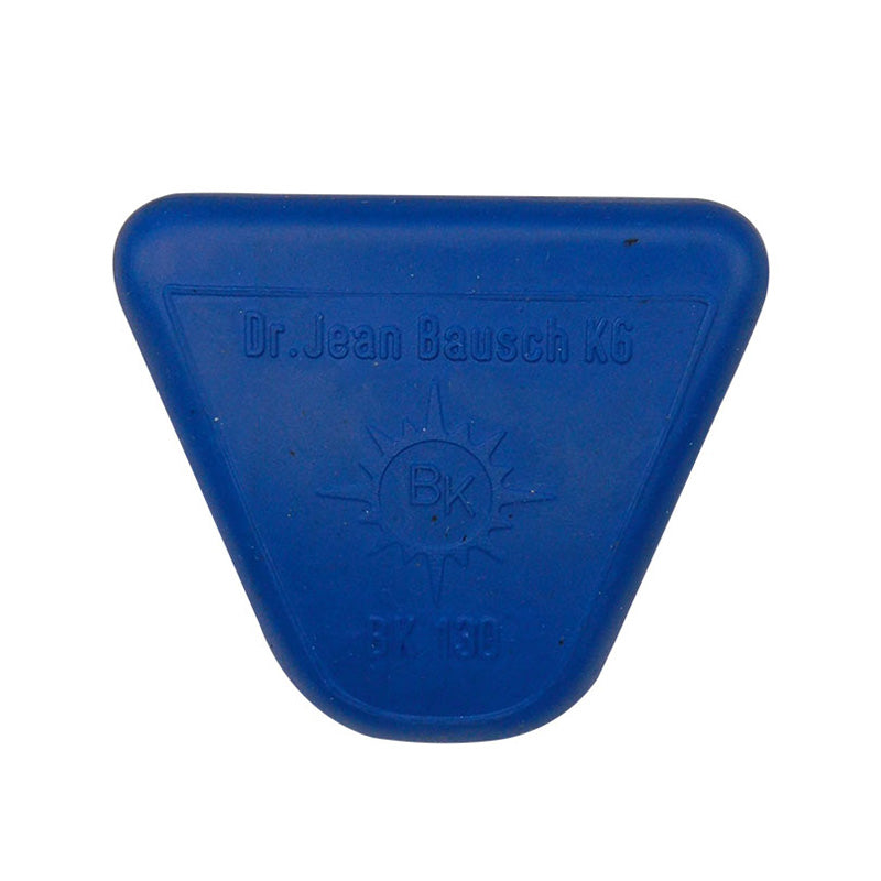 Bausch rubber-handle blue articulating instrument with ergonomic grip, used in medical or dental procedures.