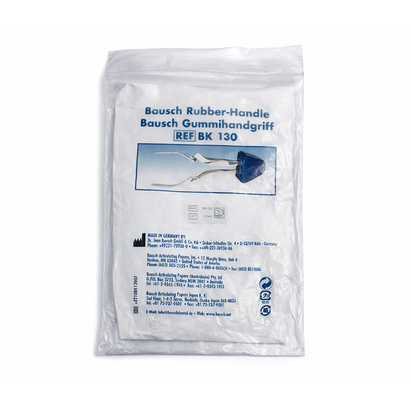 Blue Bausch Rubber-Handle articulating instrument, ergonomic hand tool used in medical or dental procedures.