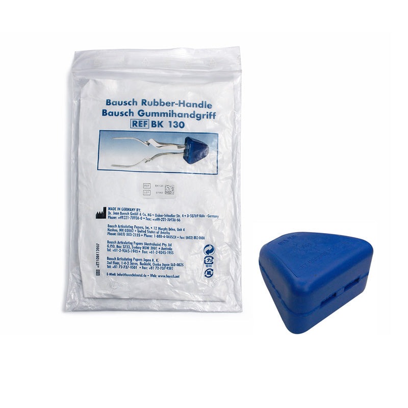 Blue Bausch Rubber-Handle articulating instrument with a textured grip, designed for precise medical or technical use.