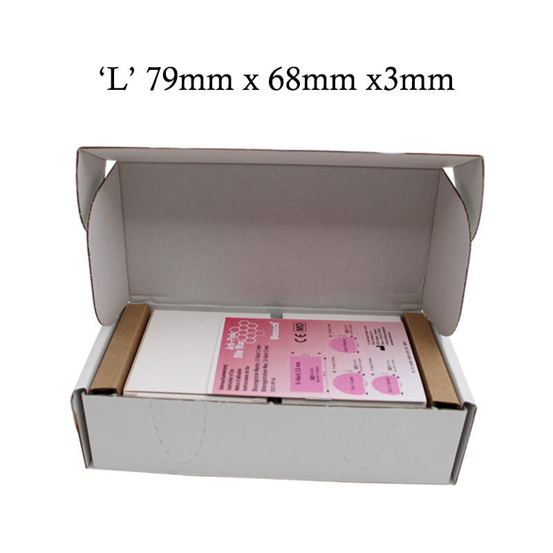 Bausch Arti-Pink Bite Wax for occlusal registration, laboratory dental product, 80mm x 150mm, 12-pack, pink-colored wax sheet